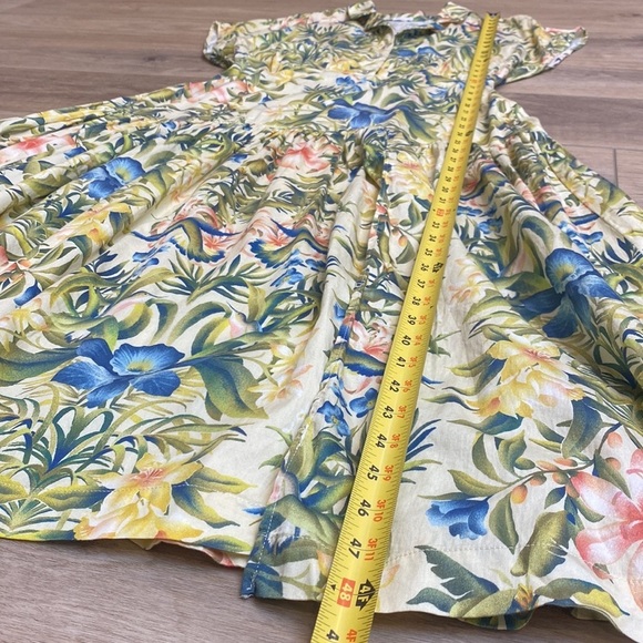 Floral Midi Dress in Yellow and Green - Picture 9 of 10